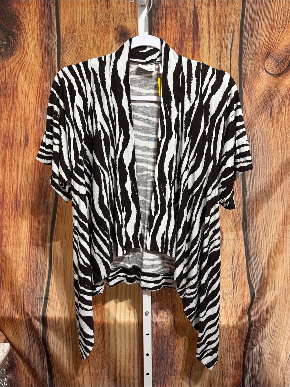 Chico’s Short Sleeve Open Front Cardigan Top Size 0 (small)